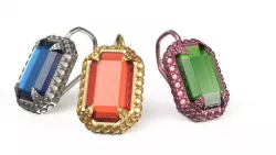 Diamond earring with gem stone 3D model