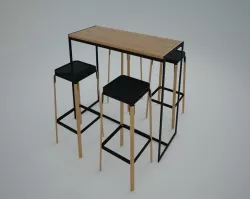 dinning table caffe 3D model