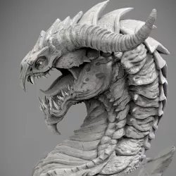 Dragon head concept high poly moderl 3D model