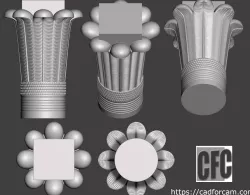 Egyptian Palm Leaf Capital - 3d model for CNC 3D model