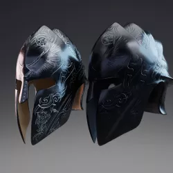 Elite Guardian Helmet  PBR Low Poly Low-poly 3D model