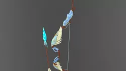 Elven bow and arrow  Low-poly 3D model