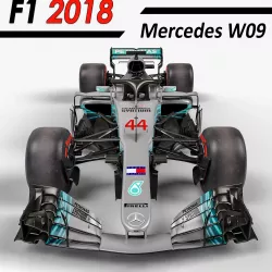 F1 Mercedes W09 2018 Low-poly 3D model