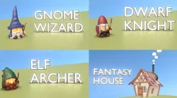 Fantasy Group - Funny Team with Funny House Low-poly 3D model