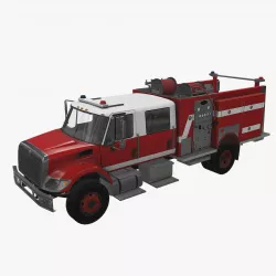 Fire Truck Red Low-poly 3D model