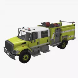 Fire Truck Yellow Low-poly 3D model