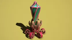 Flower obelisk Low-poly 3D model