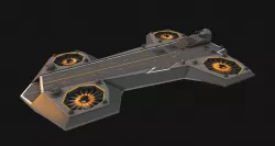 Flying aircraft carrier Low-poly 3D model