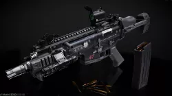 FN Scar-SC SMG Low-poly 3D model