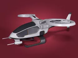 Futuristic Fantasy Helicopter Low-poly 3D model