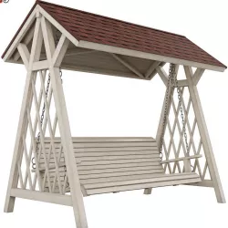 Garden swing made of wood 3D model