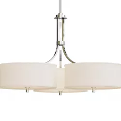 Gray Faux Silk 36 Wide Triple Shade Pendant Low-poly 3D model