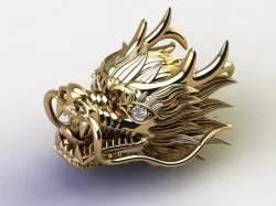 Head Dragon China dragon with cad file 3dm and STL 3D model