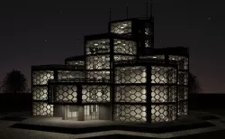 Hexagonal office building 3D model