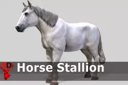 Horse Stallion Low-poly 3D model
