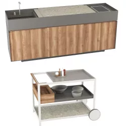 Kettal Garden - Outdoor Kitchen and trolley 3D model