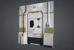 Lab Sci Fi Door Low-poly 3D model