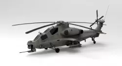 Low Poly Attack Helicopter WZ-10 3D Model Low-poly 3D model