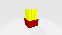 Low-Poly Cartoon French Fries 3D model