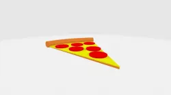 Low-Poly Cartoon Pizza Slice Low-poly 3D model
