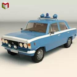 Low Poly Police Car 05 Low-poly 3D model