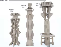 Low-Poly Scifi Building pack for city or Cartoon Low-poly 3D model