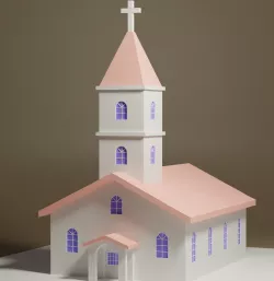 lowpoly Cartoon Church Low-poly 3D model