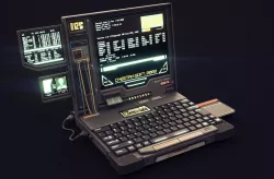 Lowpoly Game Ready Cyberpunk Laptop Low-poly 3D model