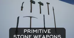 Lowpoly Primitive Stone Weapons Low-poly 3D model