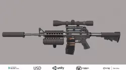 M4A1 Custom Low-poly 3D model