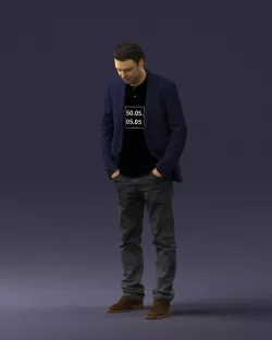 Man with number on t-shirt 0458 3D model