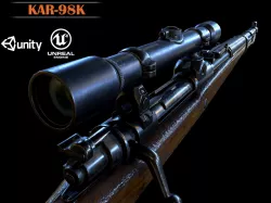 Mauser 98k WW2 german Rifle Kar98k PBR Low-poly 3D model