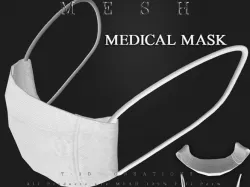 Medical Face Mask 02 Low-poly 3D model