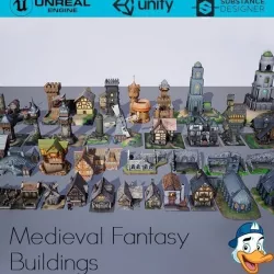 Medieval Fantasy Buildings Pack 01 Low-poly 3D model