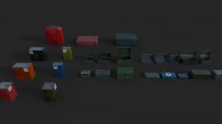 Metal Boxes and Canisters Low-poly 3D model