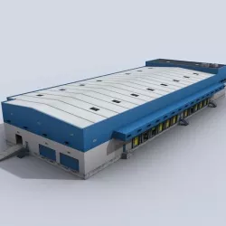 Modular Logistics Building Low-poly 3D model