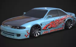 Nissan Silvia S14 326 Power DLux bodykit Low-poly 3D model
