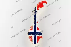 Norway map image with flag 3D model