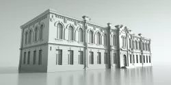 Old brick building from the beginning of 1900s 3D model