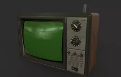 Old TV - PBR Game Ready - 2 texture set normal and aged Low-poly 3D model