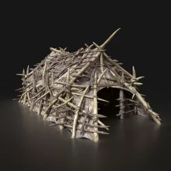 Orc Orcish Primal Hunter Tent House Hut Lair Cave NEXTGEN AAA Low-poly 3D model
