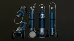 Oxygen Cylinder Low-poly 3D model