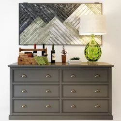 Palermo gray dresser with 6 drawers 3D model