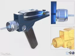 Phaser Gun Star Trek Low-poly 3D model