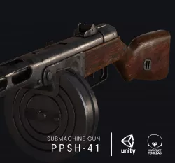 ppsh-41 Low-poly 3D model