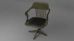Retro Office Chair Low-poly 3D model
