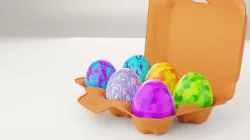 Rigged Egg Box 3D Model Including 6 Easter Eggs Low-poly 3D model