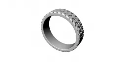 Ring embossed silver 3 3D model
