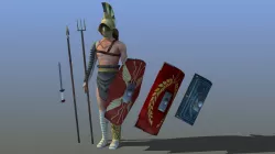Roman Gladiator - Myrmillo Low-poly 3D model