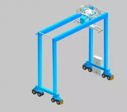RTG Crane - Rubber Tyred Gantry Crane Low-poly 3D model